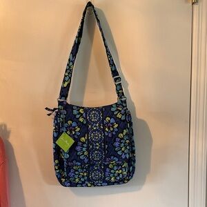 Vera Bradley Indigo Pop Quilted Shoulder Bag in Navy, Blue & Green Floral